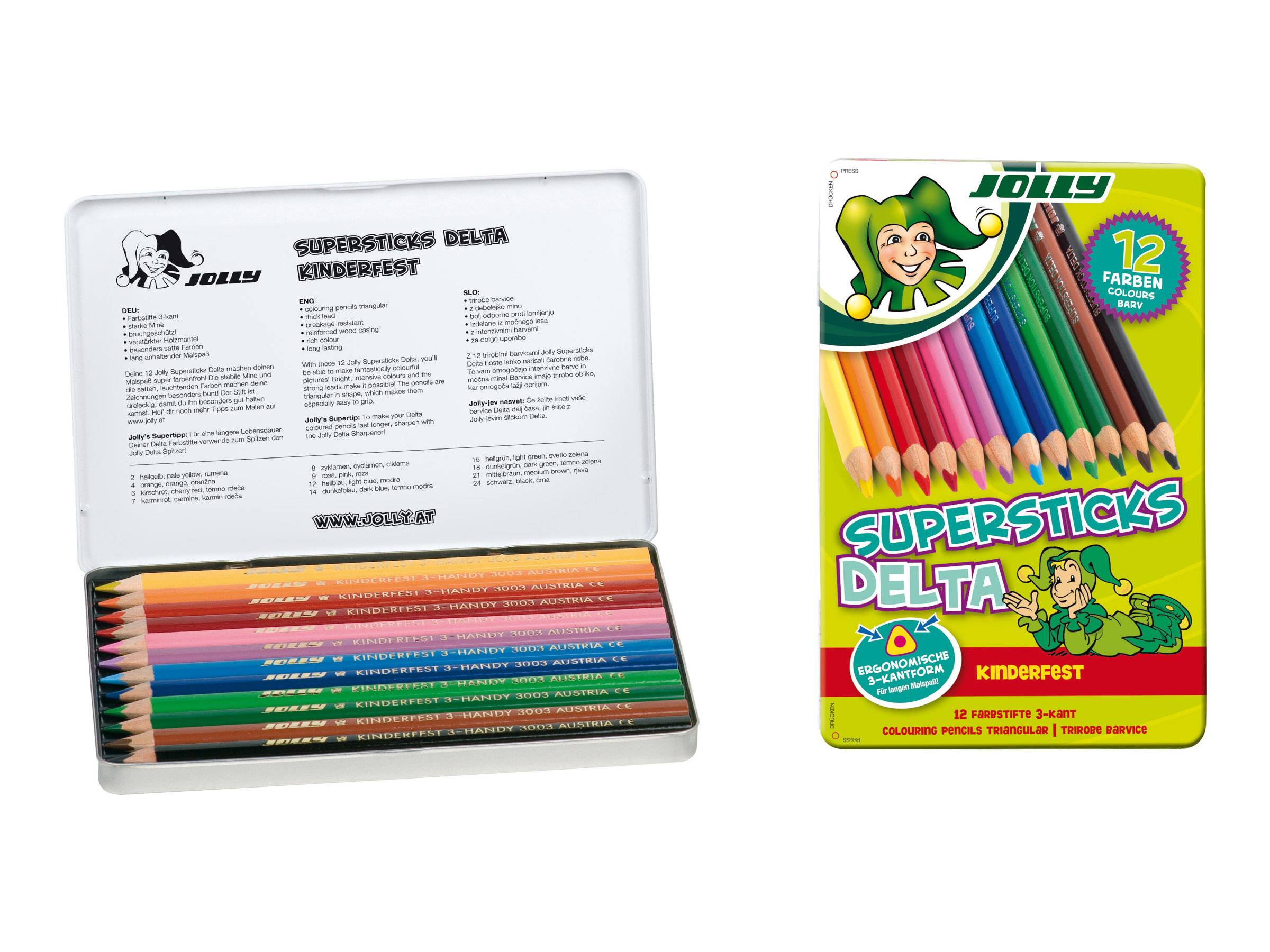SAX - JOLLY Supersticks DELTA - Farbstift - gemischte Farben - 3.8 mm (Packung mit 12)