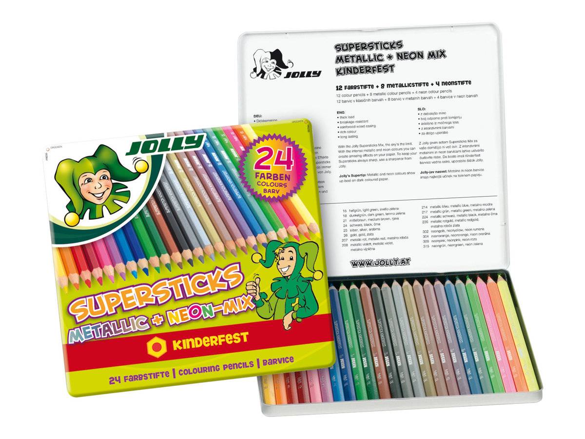 SAX - JOLLY Supersticks Metallic Mix - Farbstift - gemischte Farben (Packung mit 24)