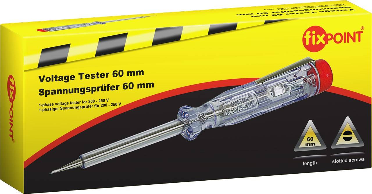fixpoint Spannungsprüfer 200/250 V Schaftlänge 60 mm (1er Flatschachtel)