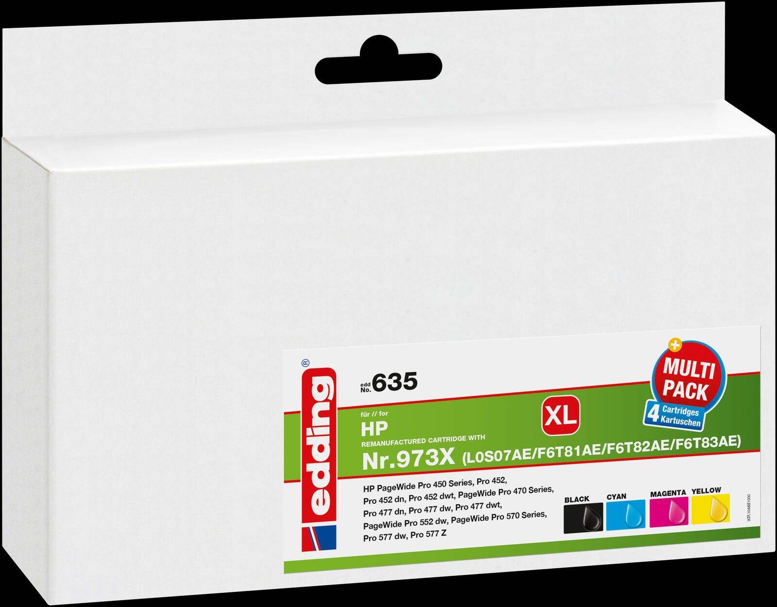 EDDING Tintenpatrone 18-635 wie HP 973X sw/c/m/g 4 St./Pack.
