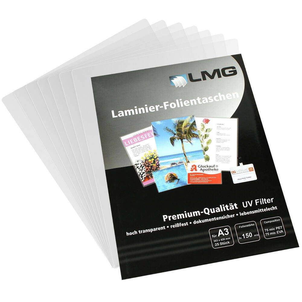 LMG Signaltechnologie 25 LMG Laminierfolien glänzend für A3