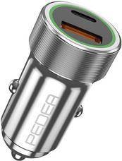 PEDEA KFZ-Schnelladegerät ''Dual'' 20 Watt für USB Typ A/C, silb (60040110)