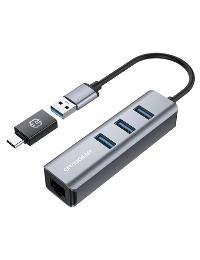 GrauGear USB-HUB 3x USB 3.0 Ports Type-A+ Gbit LAN retail - USB 3.0
