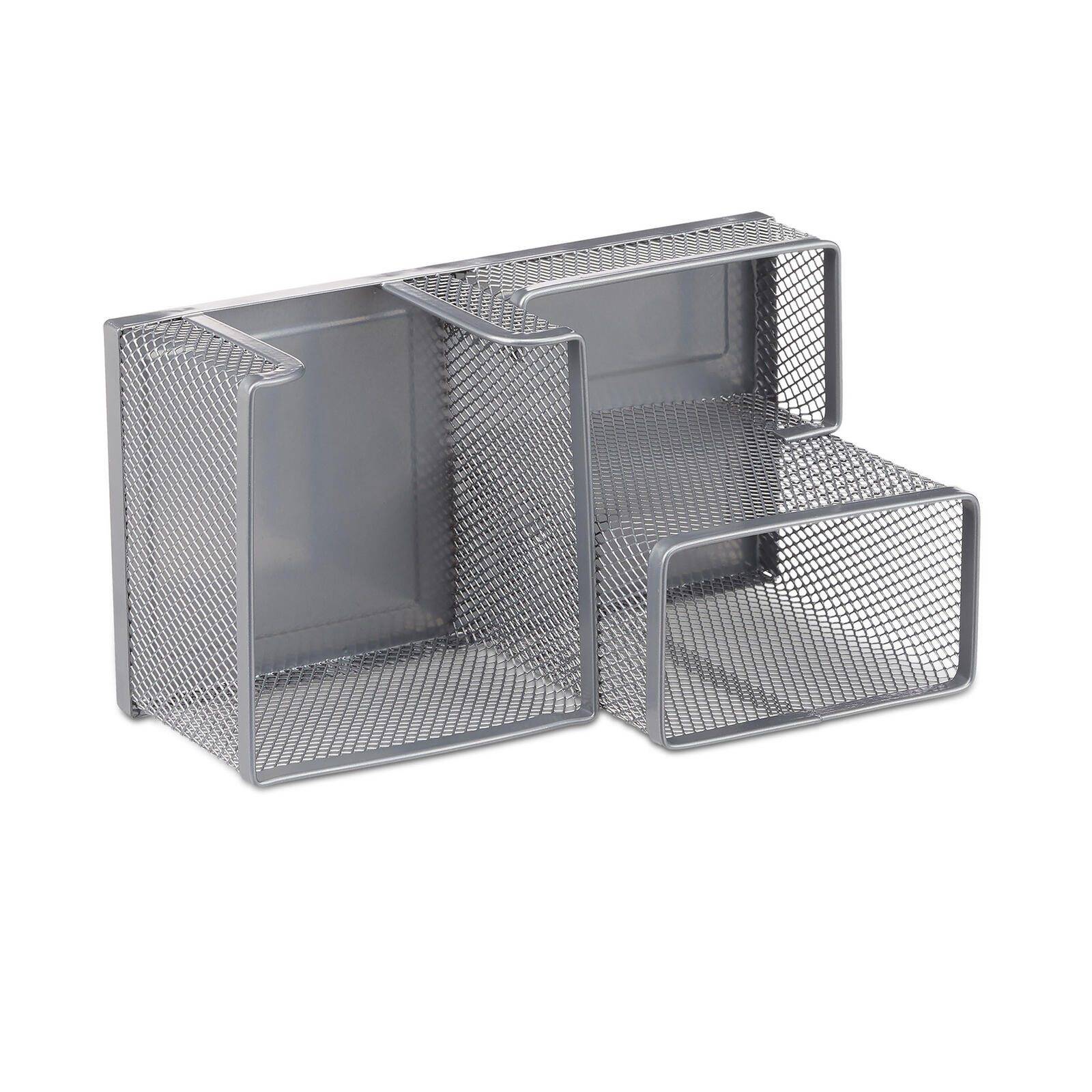 Relaxdays Schreibtisch-Organizer silber