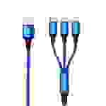 2GO 3 in 1 USB Ladekabel - blau - 150cm f. Micro-USB