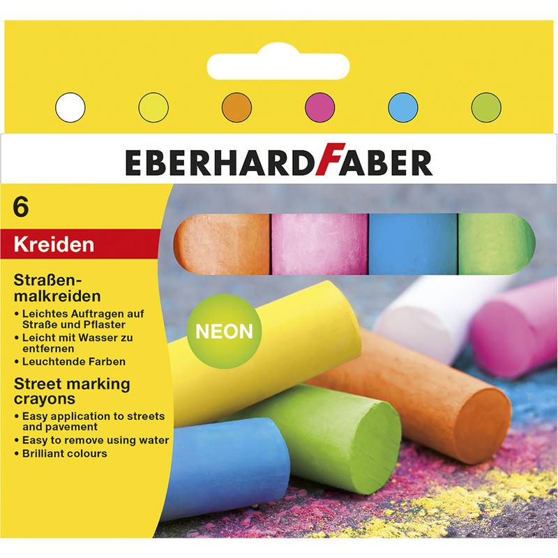 EBERHARD FABER Straßenmalkreide Neon, 6er Kartonetui