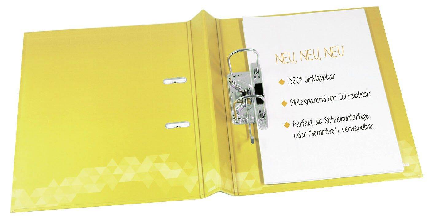 Donau Elektronik FLIP faltbar Ordner gelb stabile Pappe 7.5 cm DIN A4