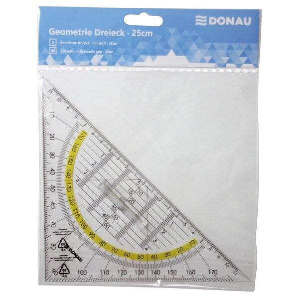 Geometrie-Dreieck mit Griff - 25 cm.