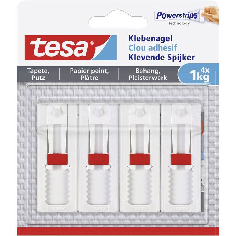 tesa Powerstrips Klebenagel für Tapete und Putz, 1,0 kg