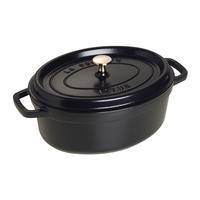 Staub 40509-315-0 Gusseisen Bräter/Cocotte, Oval 29 cm, 4,25 L, Schwarz