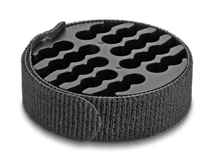 Delock Kabel - Organizer - with hook-and-loop, for 24 cables - Schwarz