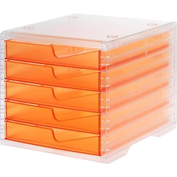 Schubladenbox styrowingsbox 5 Schübe light transparent/apricot