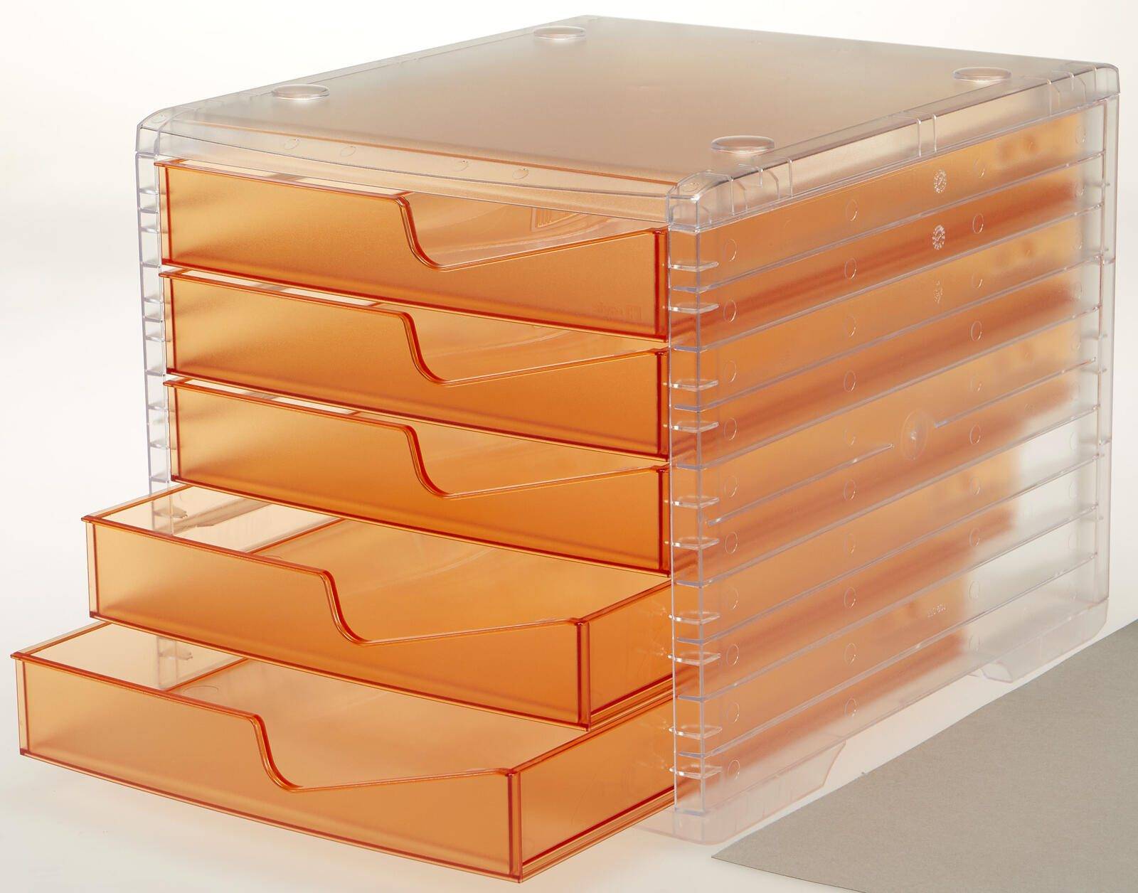styro Schubladenbox swingbox light apricot DIN C4 mit 5 Schubladen