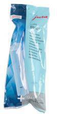 Eine aufrecht stehende verpackte Produkttasche in Blau und Silber mit gedruckter Markengestaltung und Zutattentext auf der Vorderseite.
