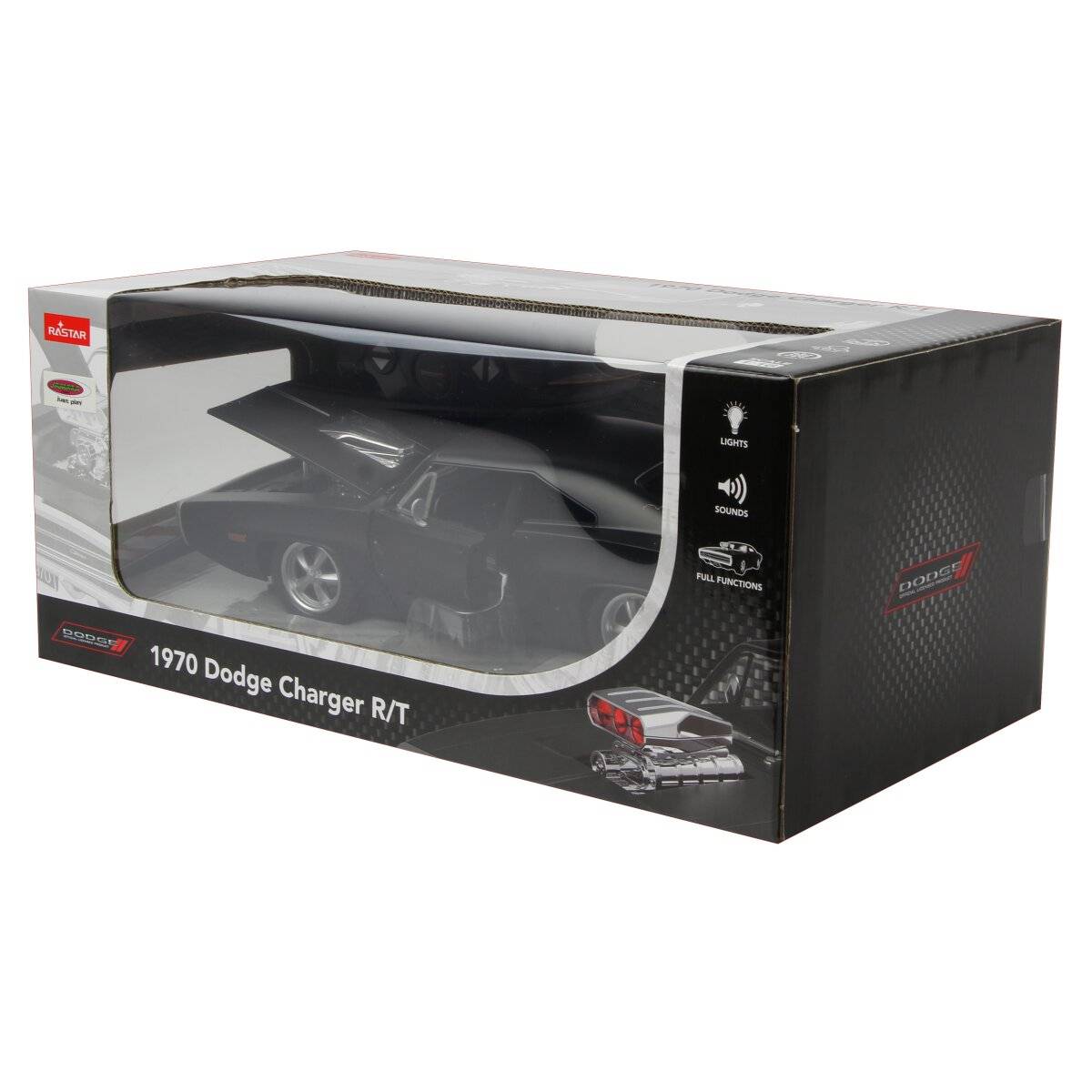 Jamara Dodge Charger R/T 1970 1:16 schwarz 2,4GHz Tür manuell