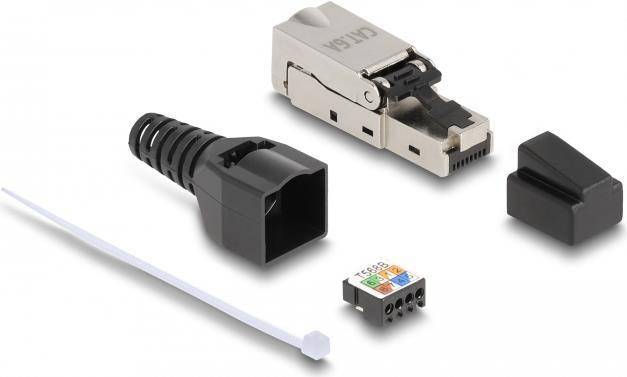 Delock Keystone Jack - CAT 6a - RJ-45, LSA - plug to LSA with strain relief and