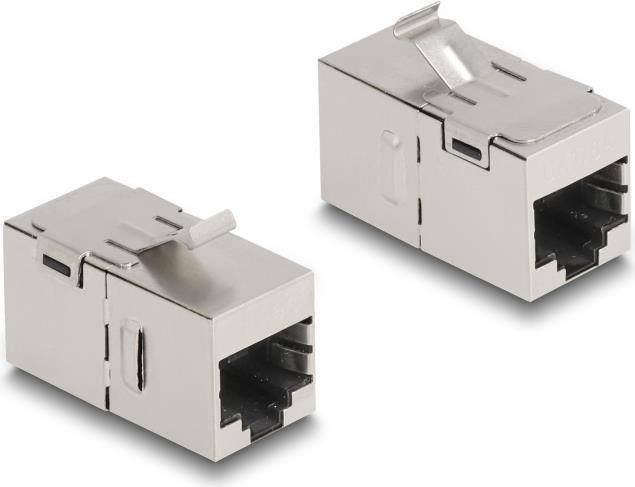 Delock Keystone-Koppler - RJ-45 (W) - STP - CAT 6a (Packung mit 2) - Keystone Mo