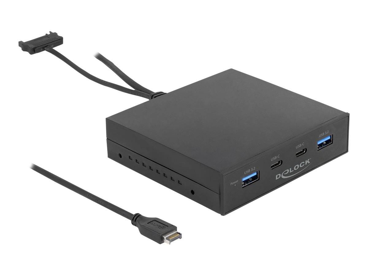 Delock Anschlüsse am vorderen Bedienfeld des Speicherschachts - USB 3.2 Gen 2 Ty