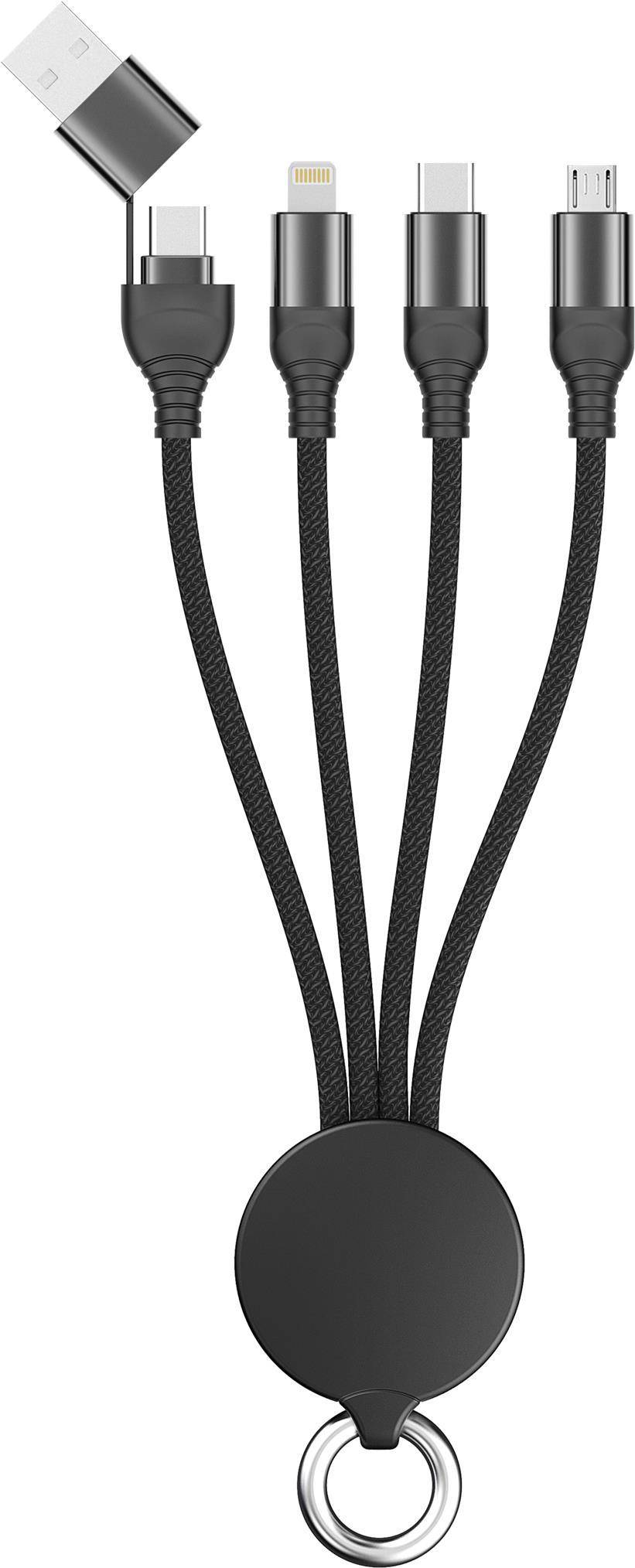 2GO 797363 USB Kabel USB A/USB C USB C/micro-USB B/Lightning Schwarz (797363)