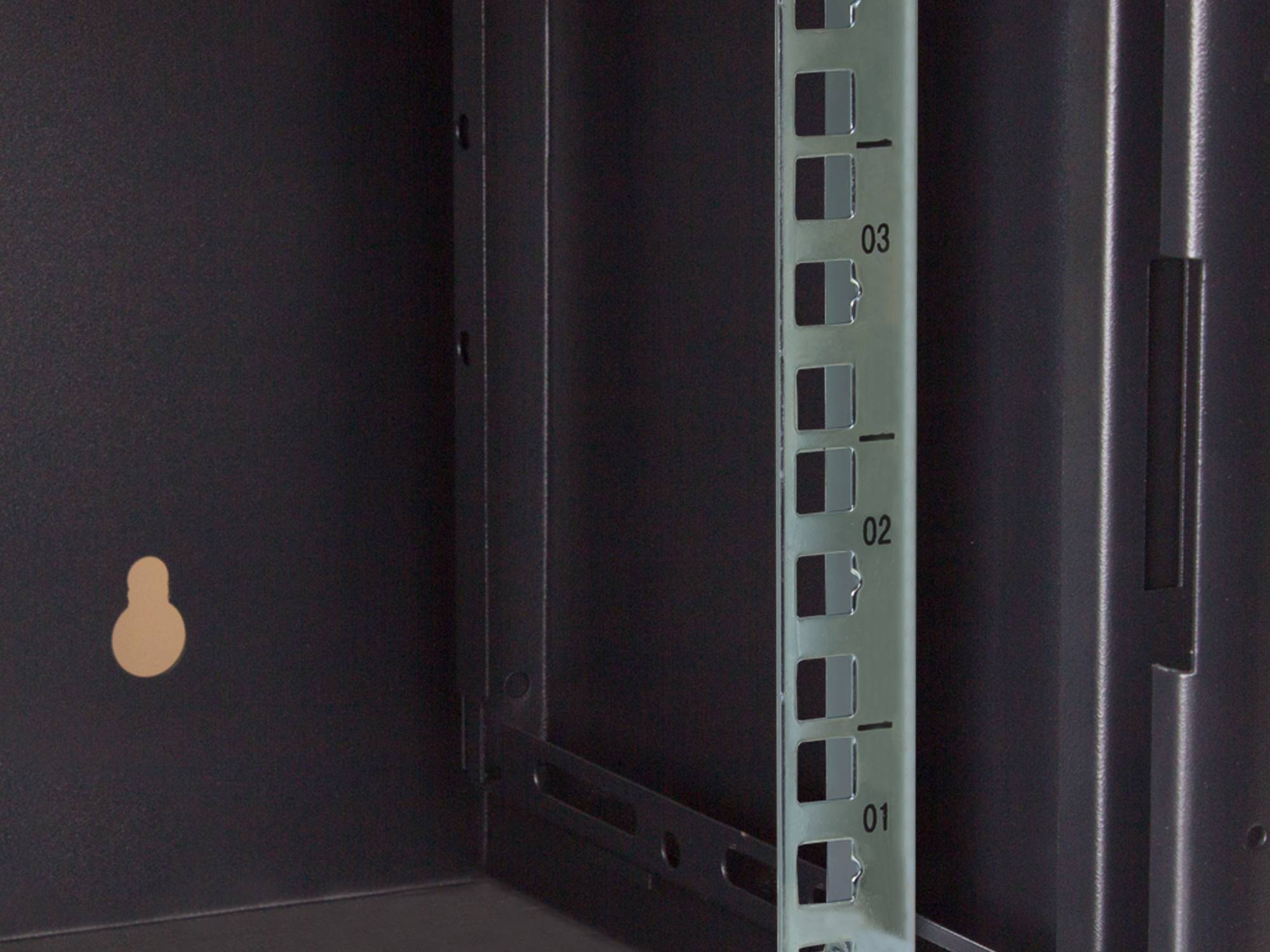 10" Wandgehäuse, 12HE, tiefschwarz (RAL9005), 312 x 300mm, fertig montiert, Good Connections®