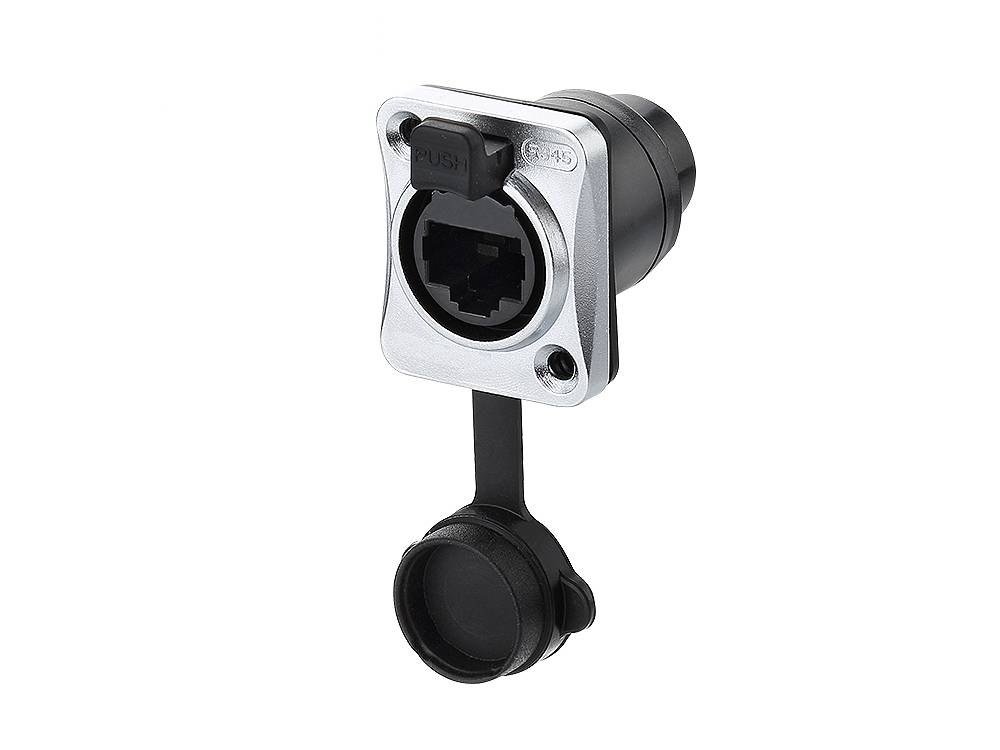 Industrie-Steckverbinder S6 - RJ45 Durchführungskupplung mit Klick Arretierung, RJ45 Buchse beidseitig,Good Connections®