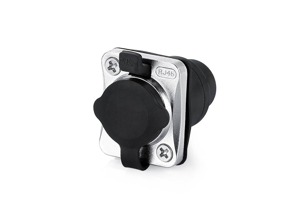 Industrie-Steckverbinder S6 - RJ45 Durchführungskupplung mit Klick Arretierung, RJ45 Buchse beidseitig,Good Connections®