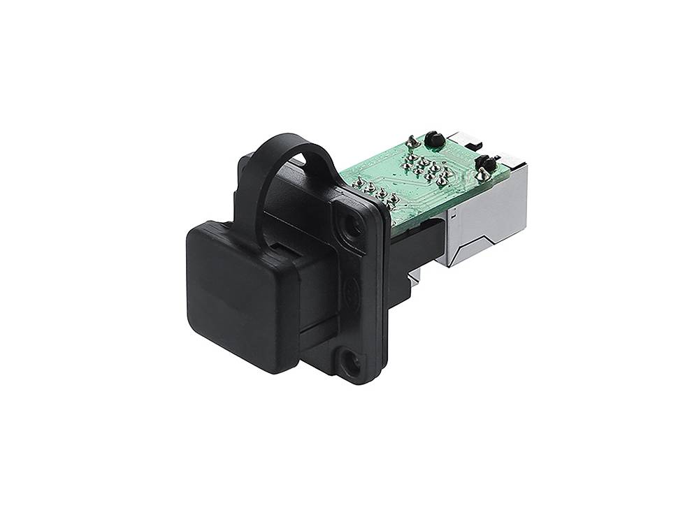 Industrie-Steckverbinder S6 - RJ45 Durchführungskupplung mit PCB-Platine, RJ45 Buchse beidseitig, Good Connections®