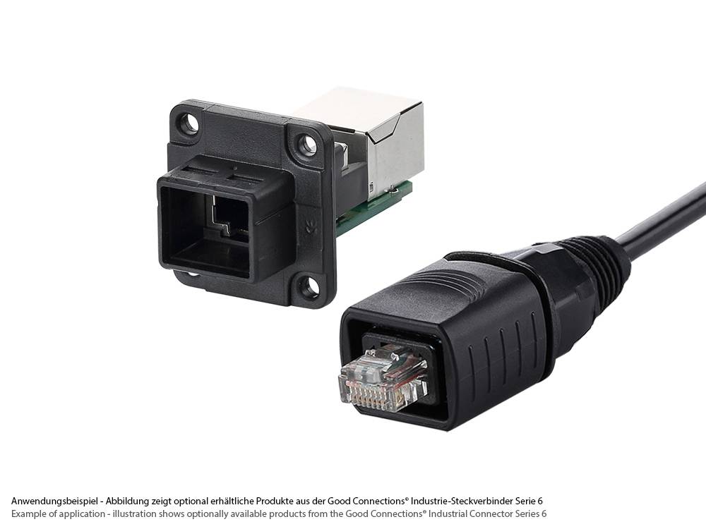 Industrie-Steckverbinder S6 - RJ45 Durchführungskupplung mit PCB-Platine, RJ45 Buchse beidseitig, Good Connections®