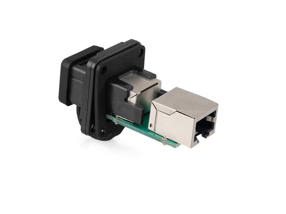 Industrie-Steckverbinder S6 - RJ45 Durchführungskupplung mit PCB-Platine, RJ45 Buchse beidseitig, Good Connections®
