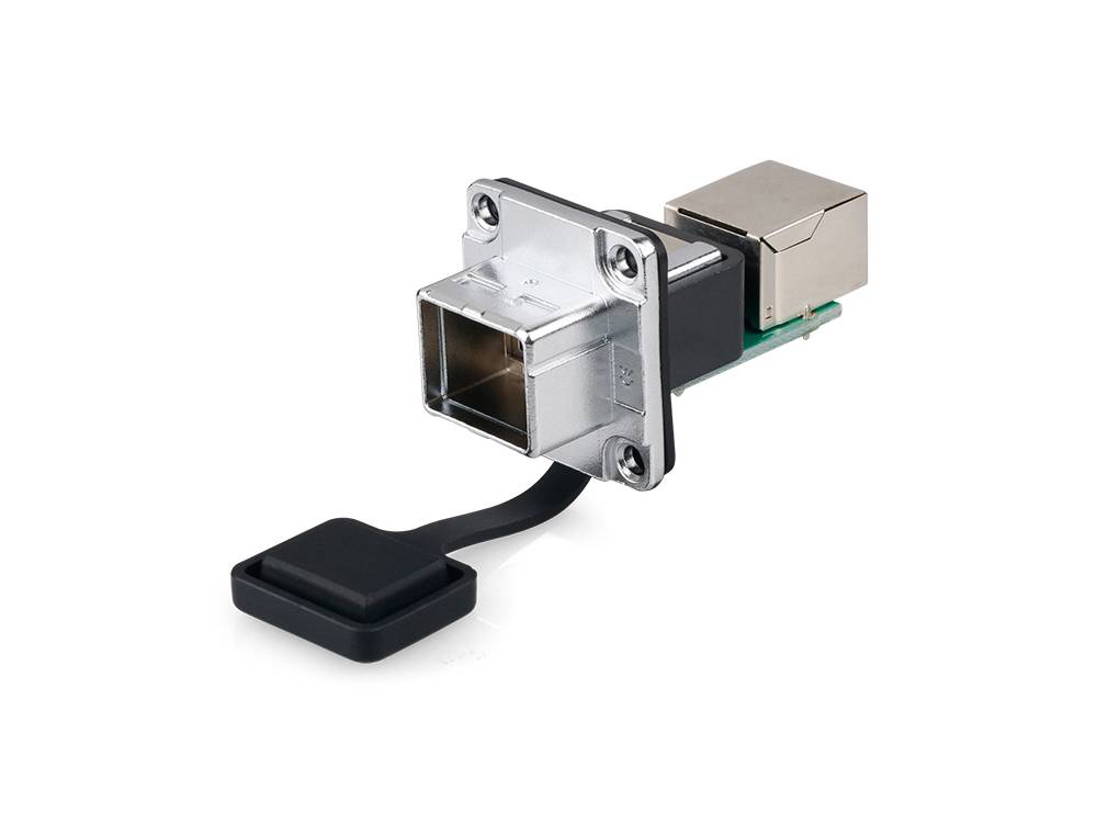 Industrie-Steckverbinder S6 - RJ45 Durchführungskupplung mit PCB-Platine, RJ45 Buchse beidseitig, Good Connections®