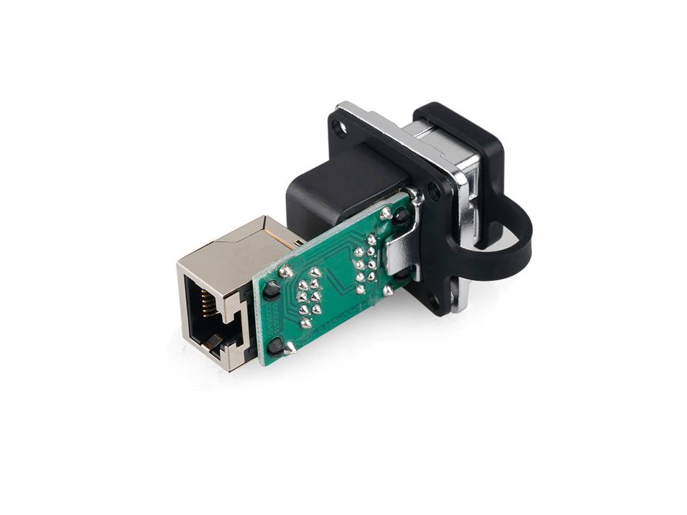 Industrie-Steckverbinder S6 - RJ45 Durchführungskupplung mit PCB-Platine, RJ45 Buchse beidseitig, Good Connections®