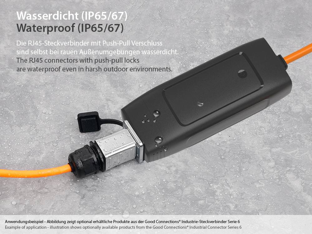 Industrie-Steckverbinder S6 - RJ45 Durchführungskupplung mit PCB-Platine, RJ45 Buchse beidseitig, Good Connections®