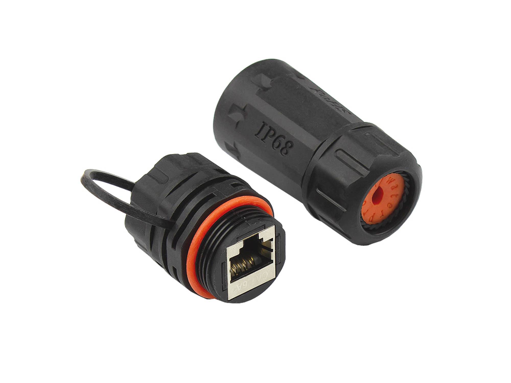 Patchkabelkupplung, Outdoor (IP68), Cat. 6A, RJ45, vollgeschirmt, schwarz, Good Connections®