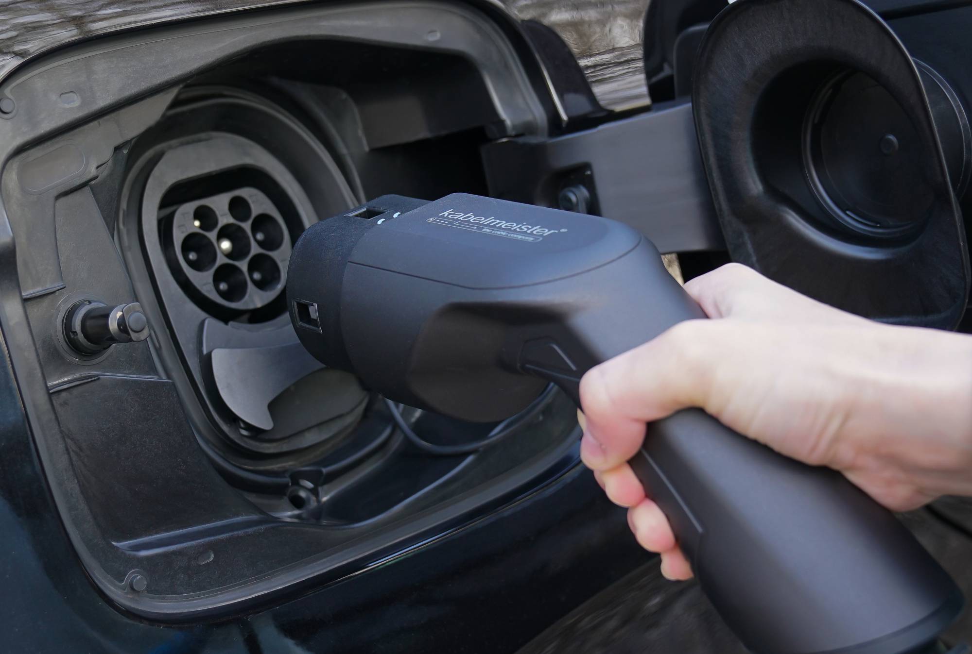 E-Auto-Ladekabel Mode 3, Typ 2 Stecker an Buchse, 3-phasig, 32 A, 22 kW, blau, 10m