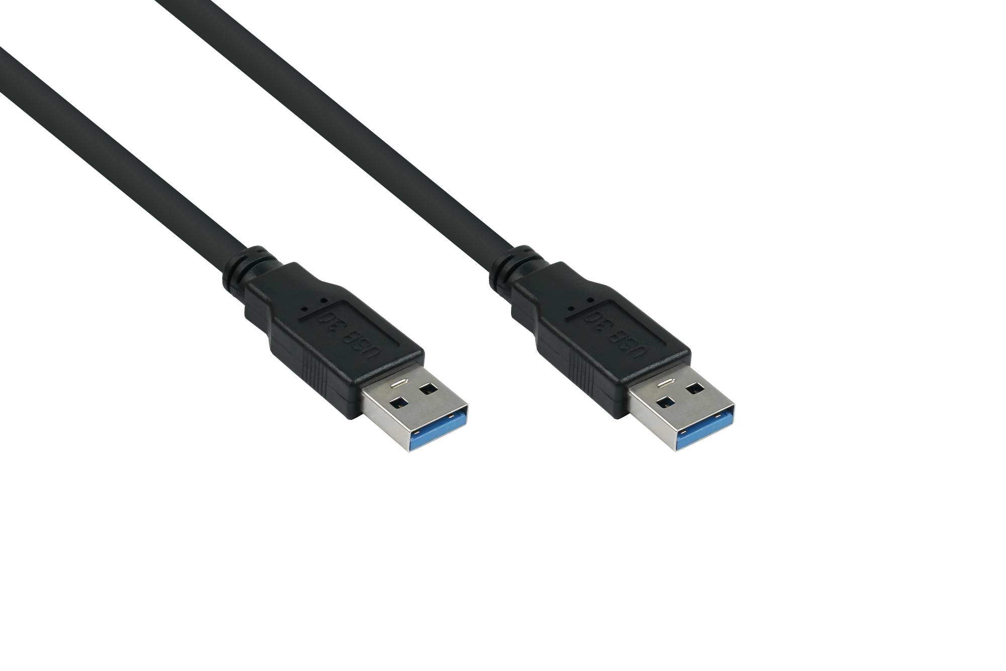 kabelmeister® Anschlusskabel USB 3.0 Stecker A an Stecker A, Premium, UL, KUPFER, schwarz, 0,5m