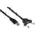 kabelmeister® Einbau-Verlängerungskabel USB 3.0 Stecker A an Einbaubuchse A, Premium, UL, KUPFER, schwarz, 0,3m
