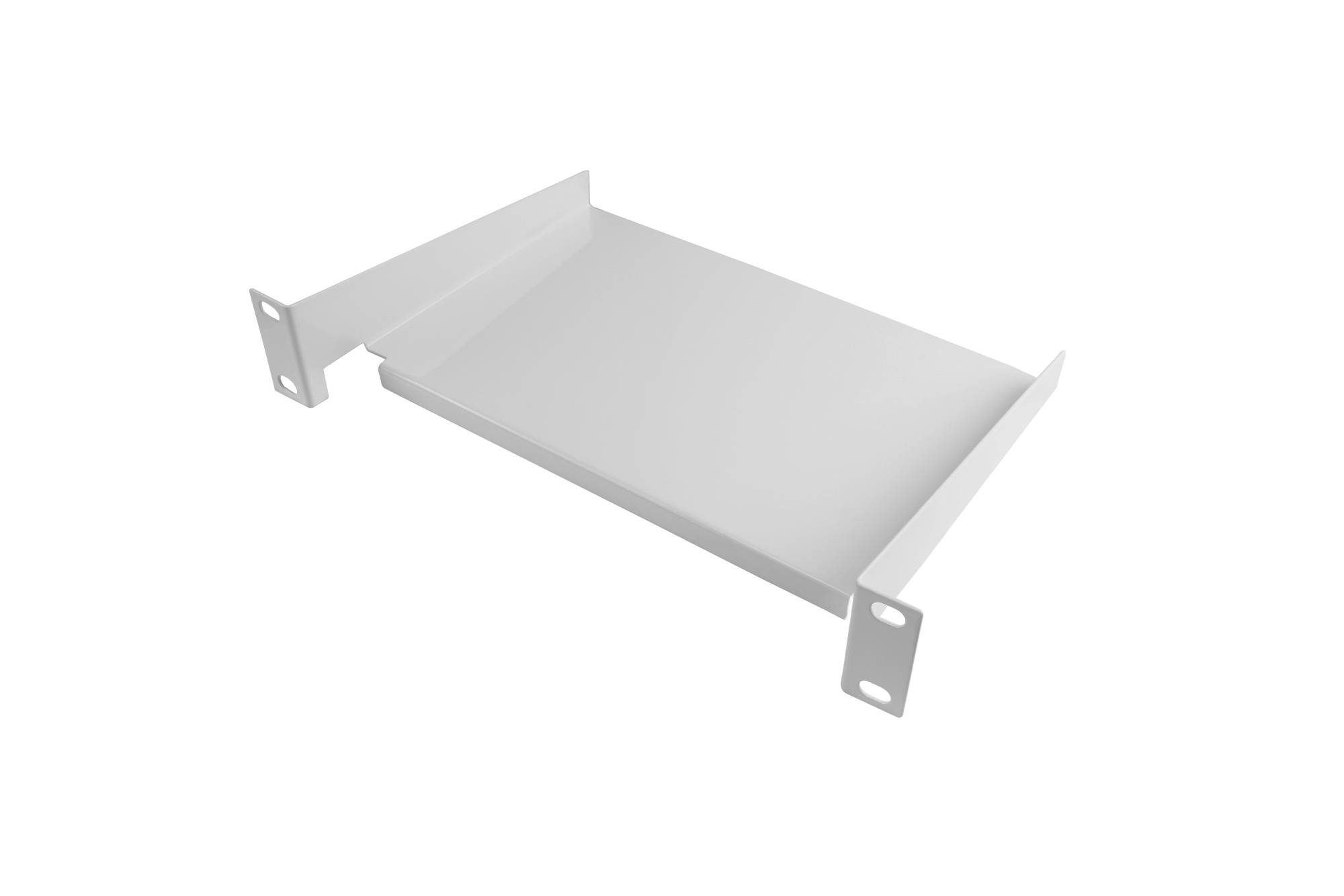 kabelmeister® 10" Fachboden, Befestigung vorne, Einbautiefe 160 mm, reinweiß (RAL9010)