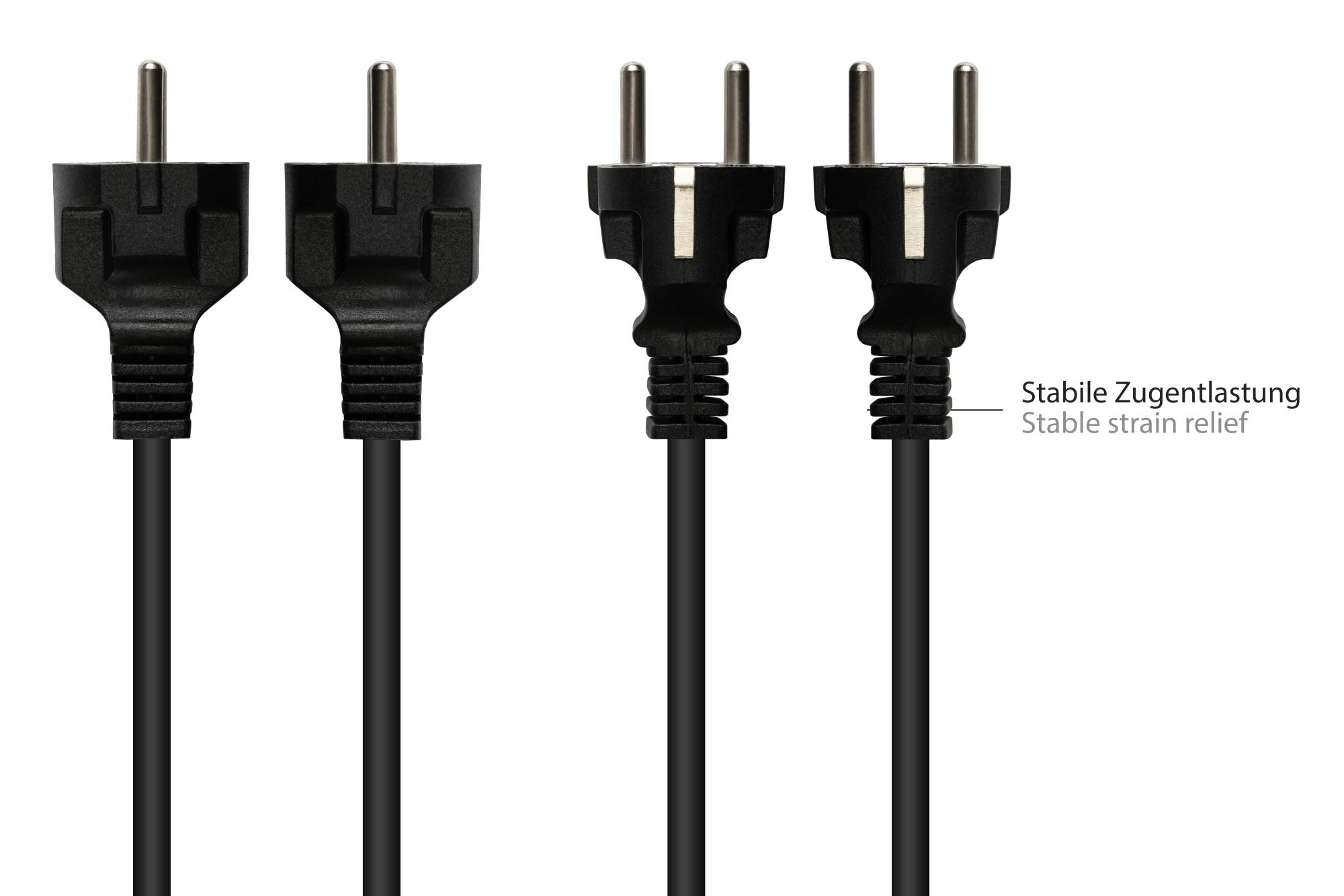 Kabelmeister® Netzkabel Schutzkontakt-Stecker Typ E+F (CEE 7/7, gerade) an C13 (gerade), schwarz, 0,75 mm², 1,8 m