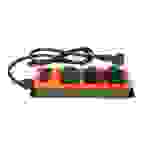 kabelmeister® Steckdosenleiste Outdoor, 3-Schutzkontakt-Buchse (IP54/IP20), 2x USB-A Buchse, orange/schwarz, 1,5m