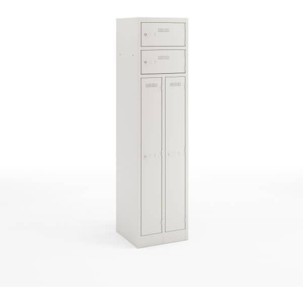 Garderobenkombination Primary Locker BxHXT 450x1800x450mm lichtgrau