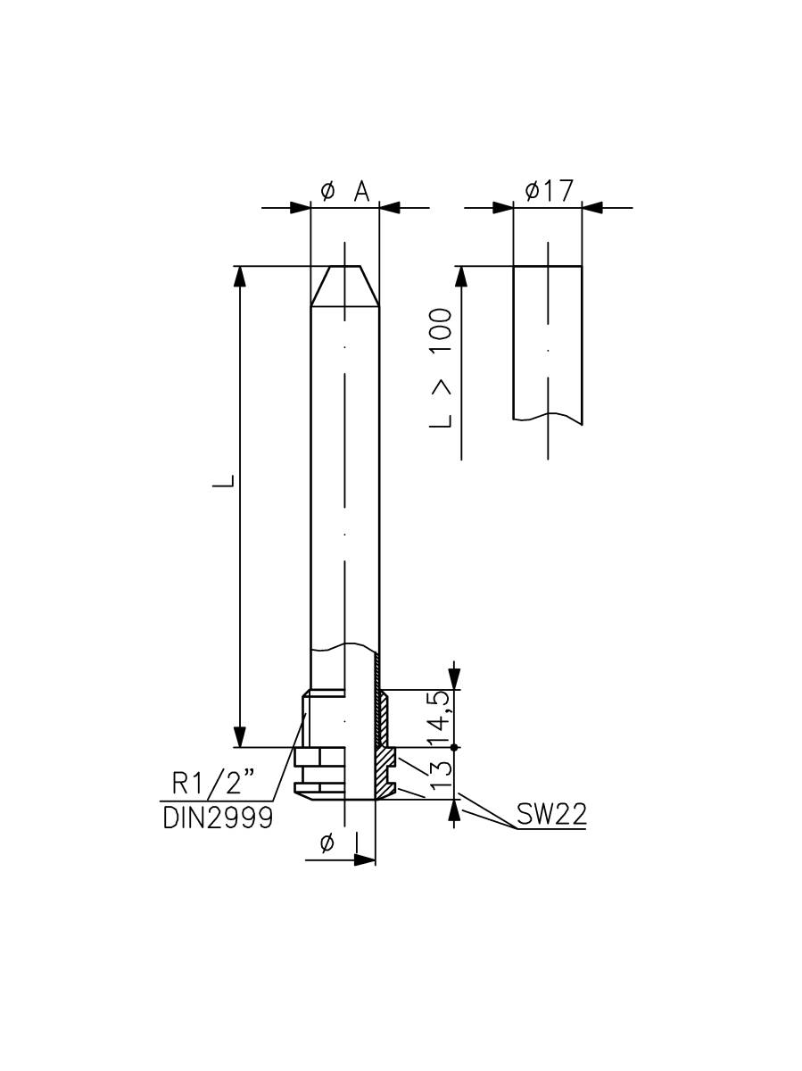 Alre-it Tauchhülse NTHK-2-100x17