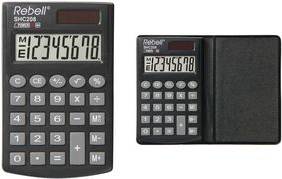 Rebell Taschenrechner SHC 208, schwarz 8-stelliges LC-Display, Solar-/Batteriebetrieb,