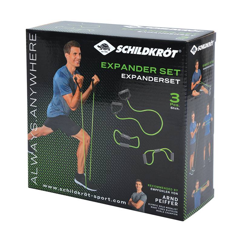SCHILDKRÖT Expander-Set, 3-teilig, schwarz/grün