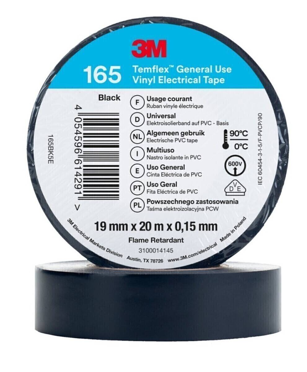 3M Deutschland PVC Elektro-Isolierband Temflex165 sw19X20