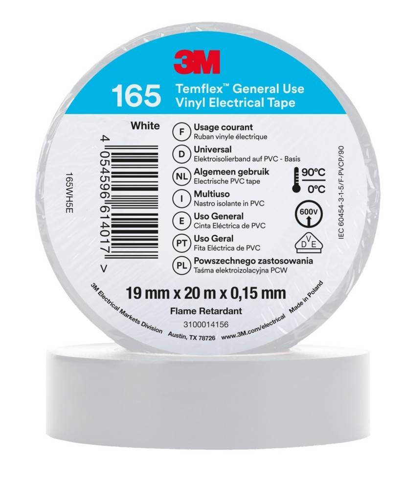 3M Deutschland PVC Elektro-Isolierband Temflex165 wß19X20