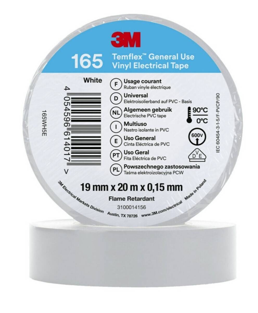 3M Deutschland PVC Elektro-Isolierband Temflex165 wß19X20