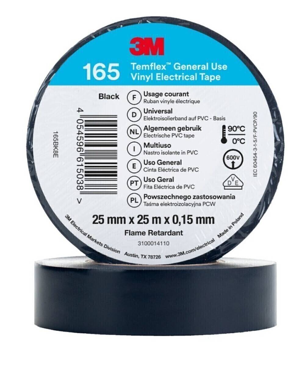 3M Deutschland PVC Elektro-Isolierband Temflex165 sw25X25