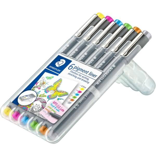 Pigment liner 0,3mm farbig sortiert VE=6 Stück