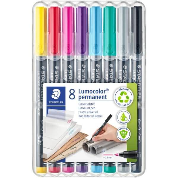 Folienschreiber Lumocolor F permanent farbig sortiert VE=8 Farben