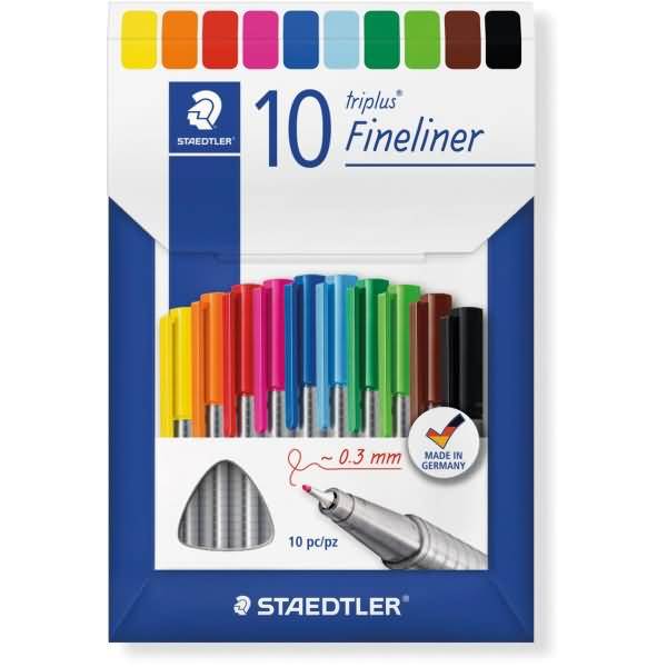 Fineliner triplus ca. 0,3 mm farbig sortiert VE=10 Stück